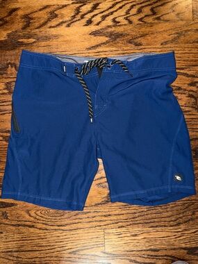 Rip Curl Men's Deep Blue Athletic Board Shorts with Black Drawstring